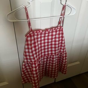 Red and white gingham top